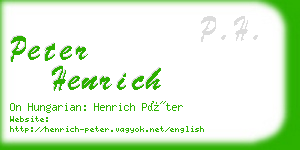 peter henrich business card